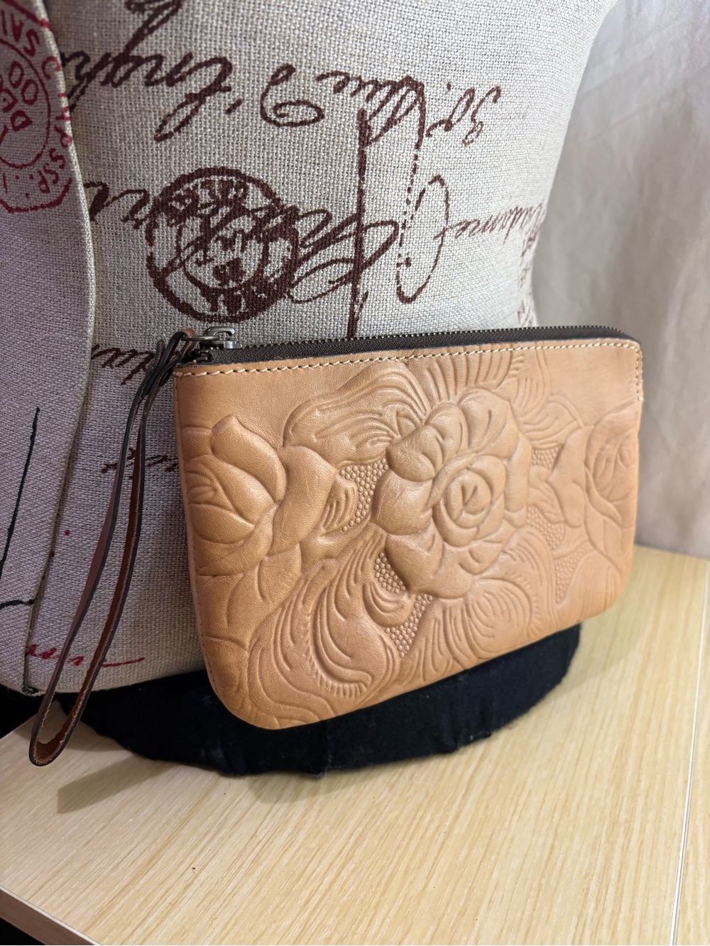 Patricia Nash Cassini Tooled Leather Wristlet.